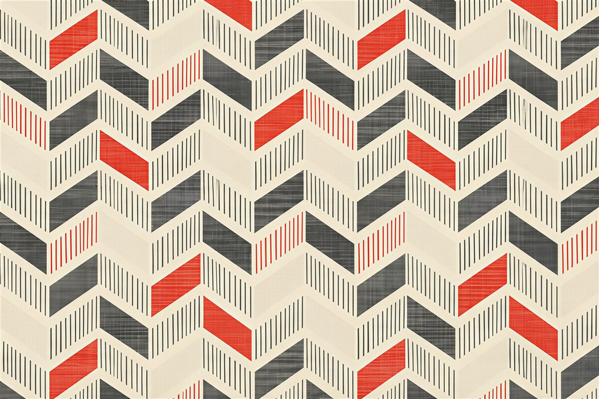 Papier peint motif géométrique beige-gris avec rose poudré moderne