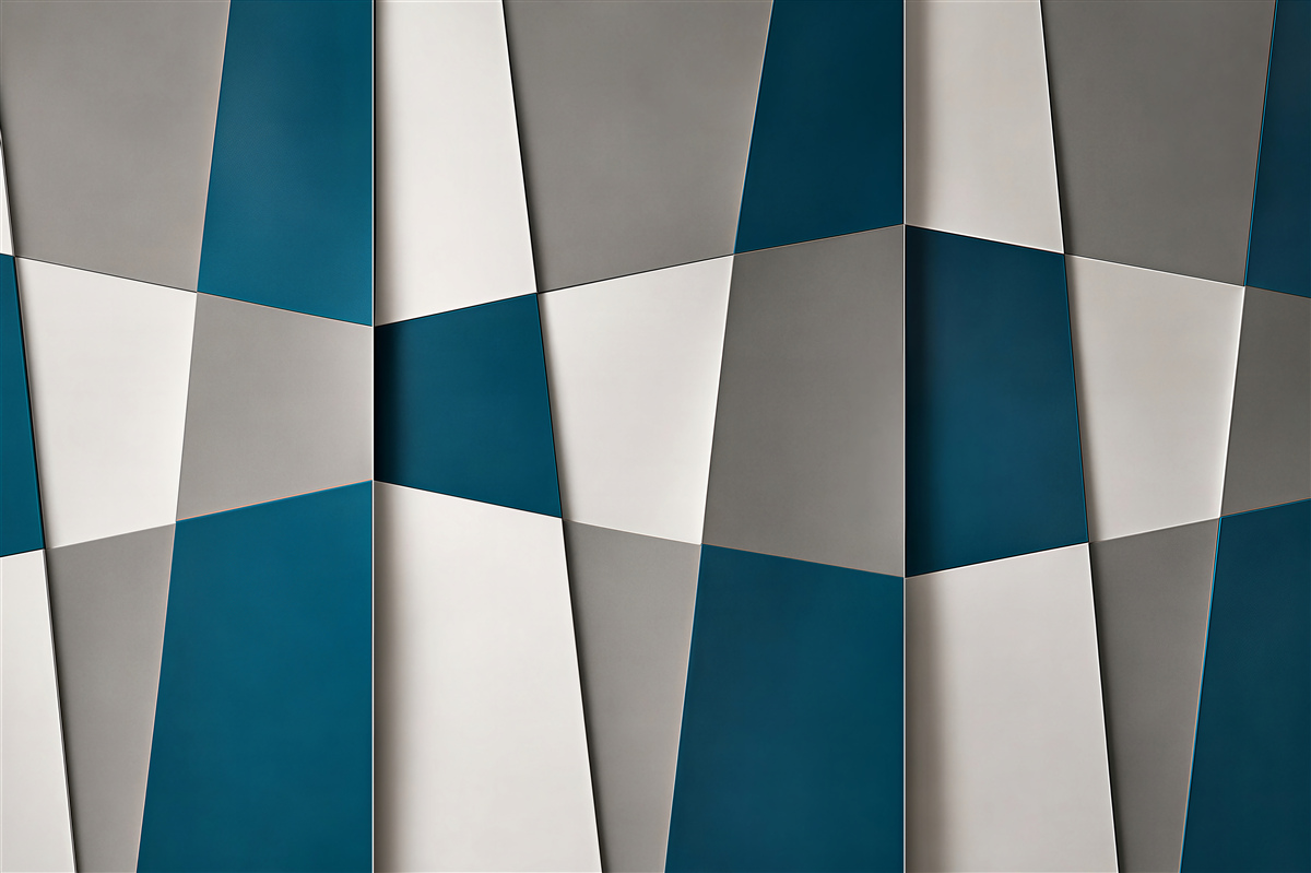 Papier peint panneaux géométriques abstraits bleu gris modernes