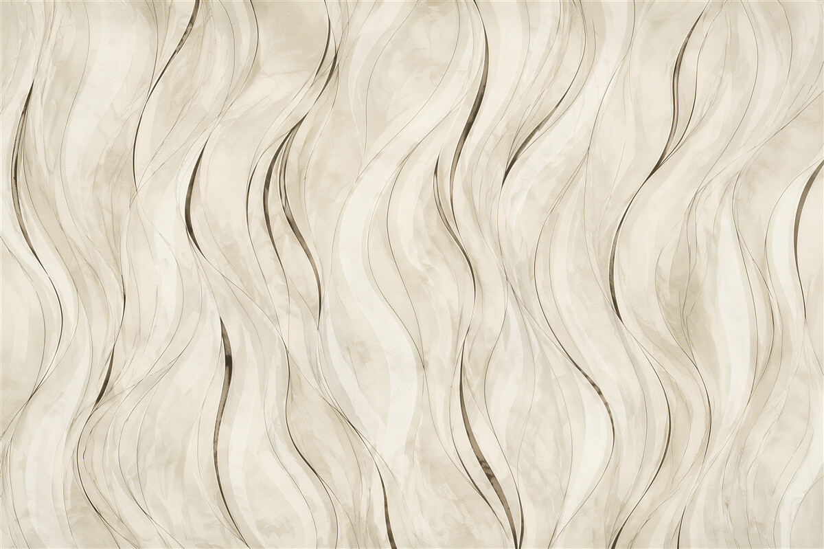 Papier peint vagues abstraites beiges délicates pour intérieur élégant