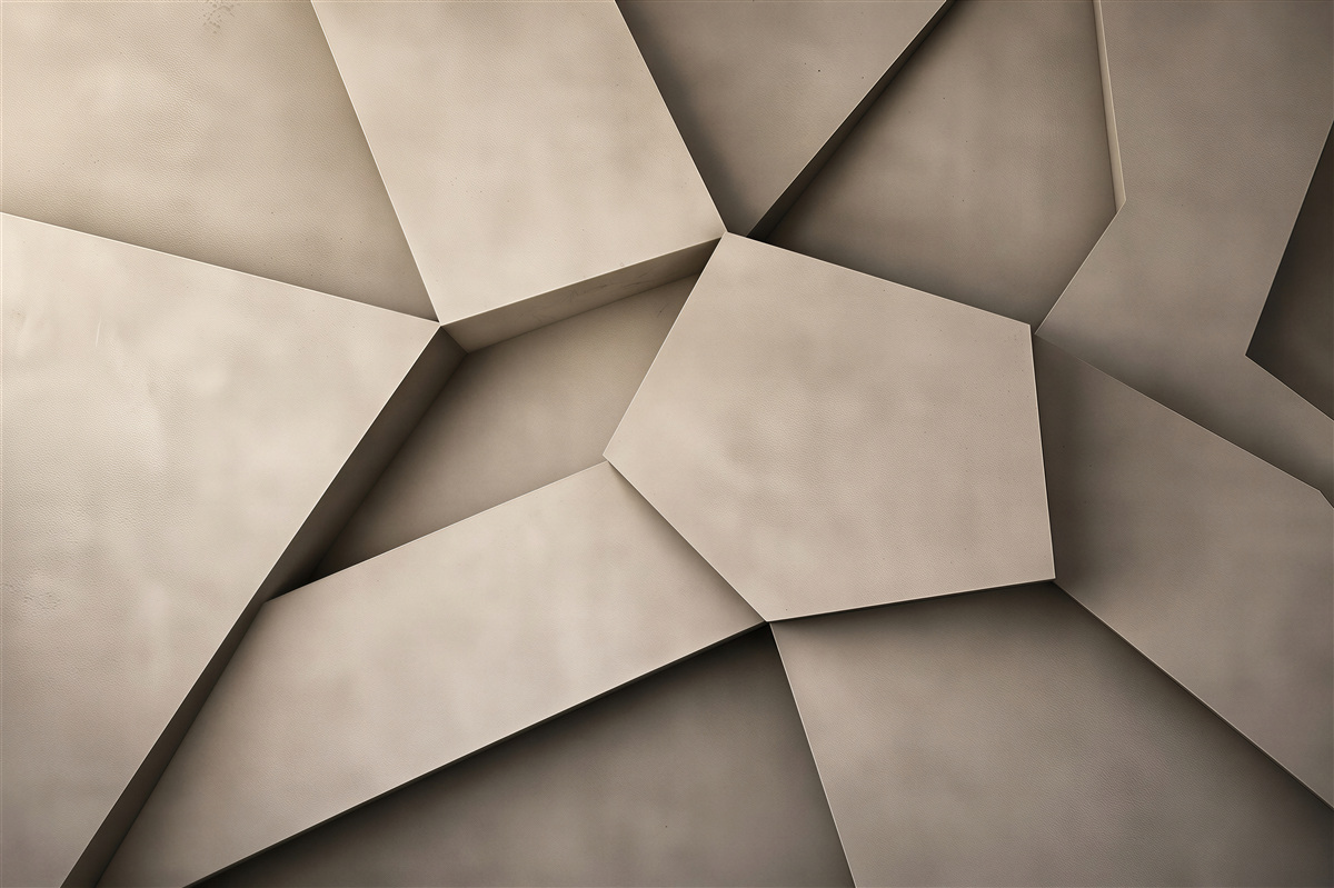 Papier peint panneaux géométriques 3D beiges abstraction moderne pour le salon