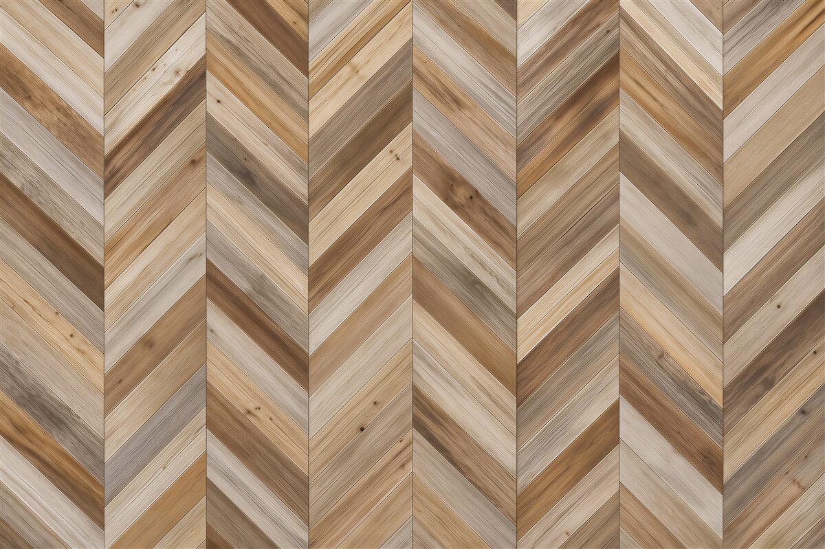 Papier peint parquet en bois beige géométrique pour intérieur moderne