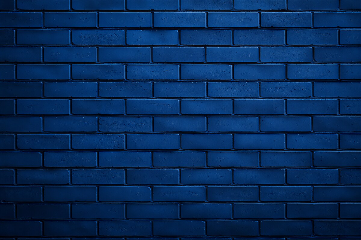 Papier peint mur en briques bleu foncé