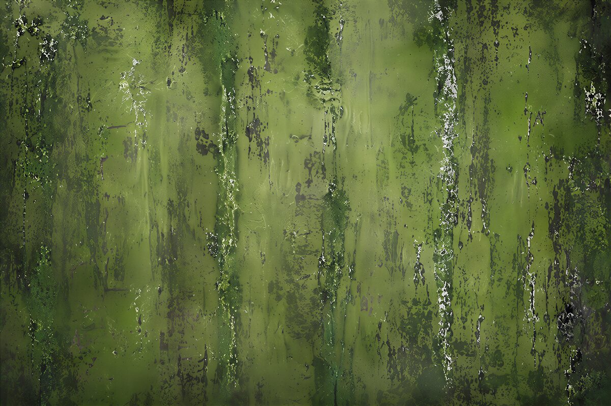 Papier peint mur vert rouillé