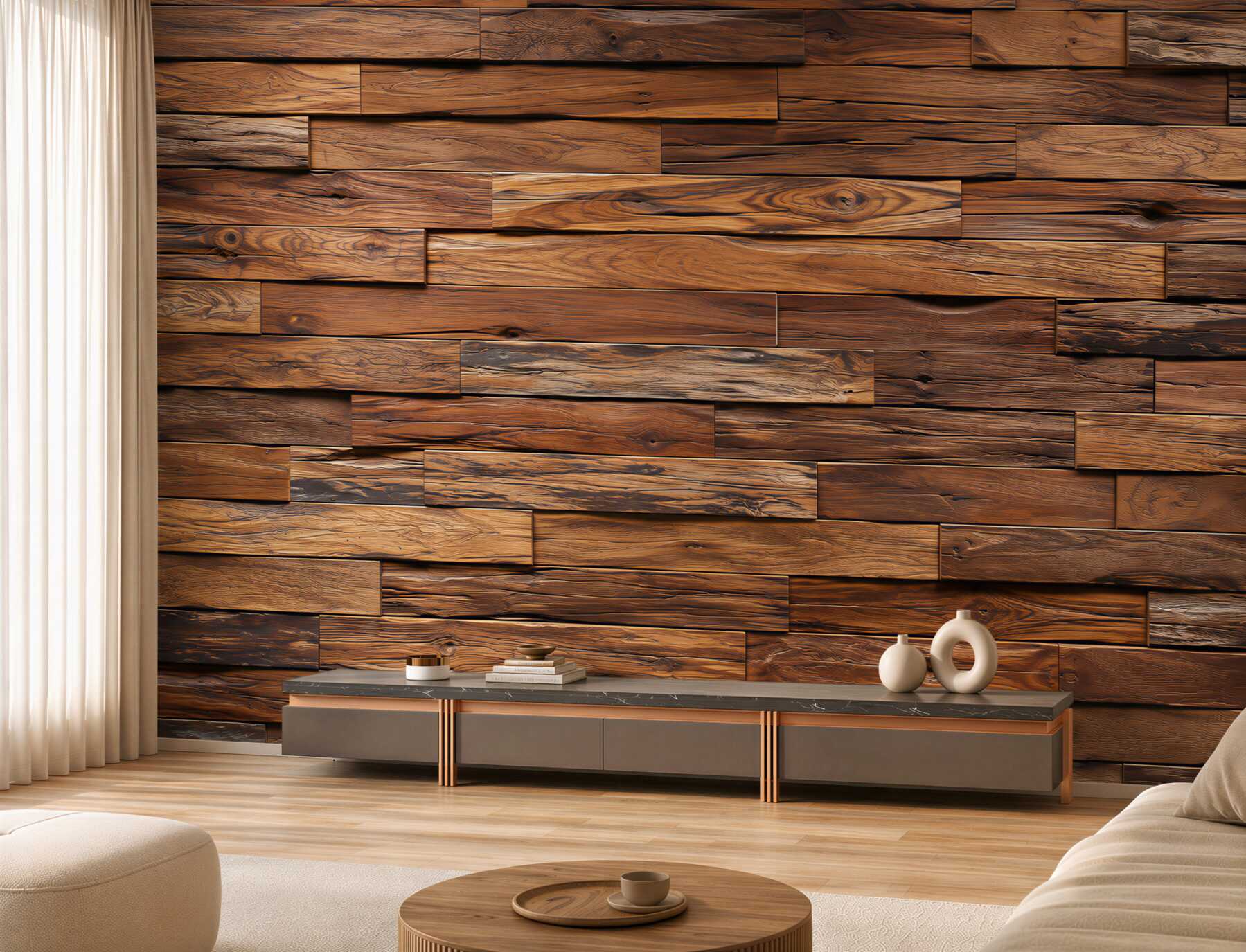 Papier peint vieille planche en bois brun