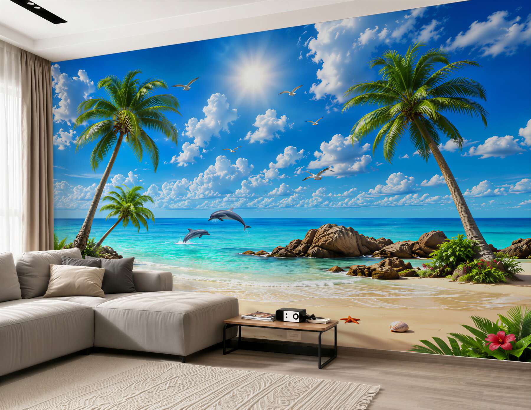 Papier peint mer plage tropicale nature