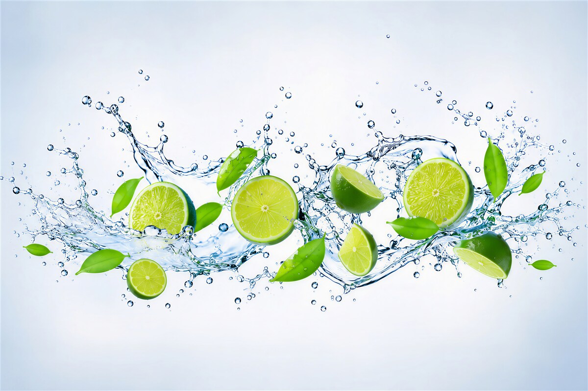 Papier peint citrons dans l'eau