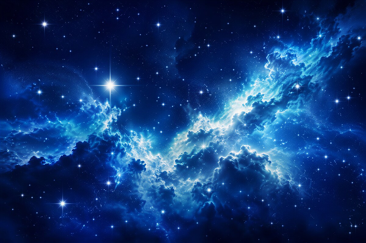 Papier peint ciel étoilé bleu
