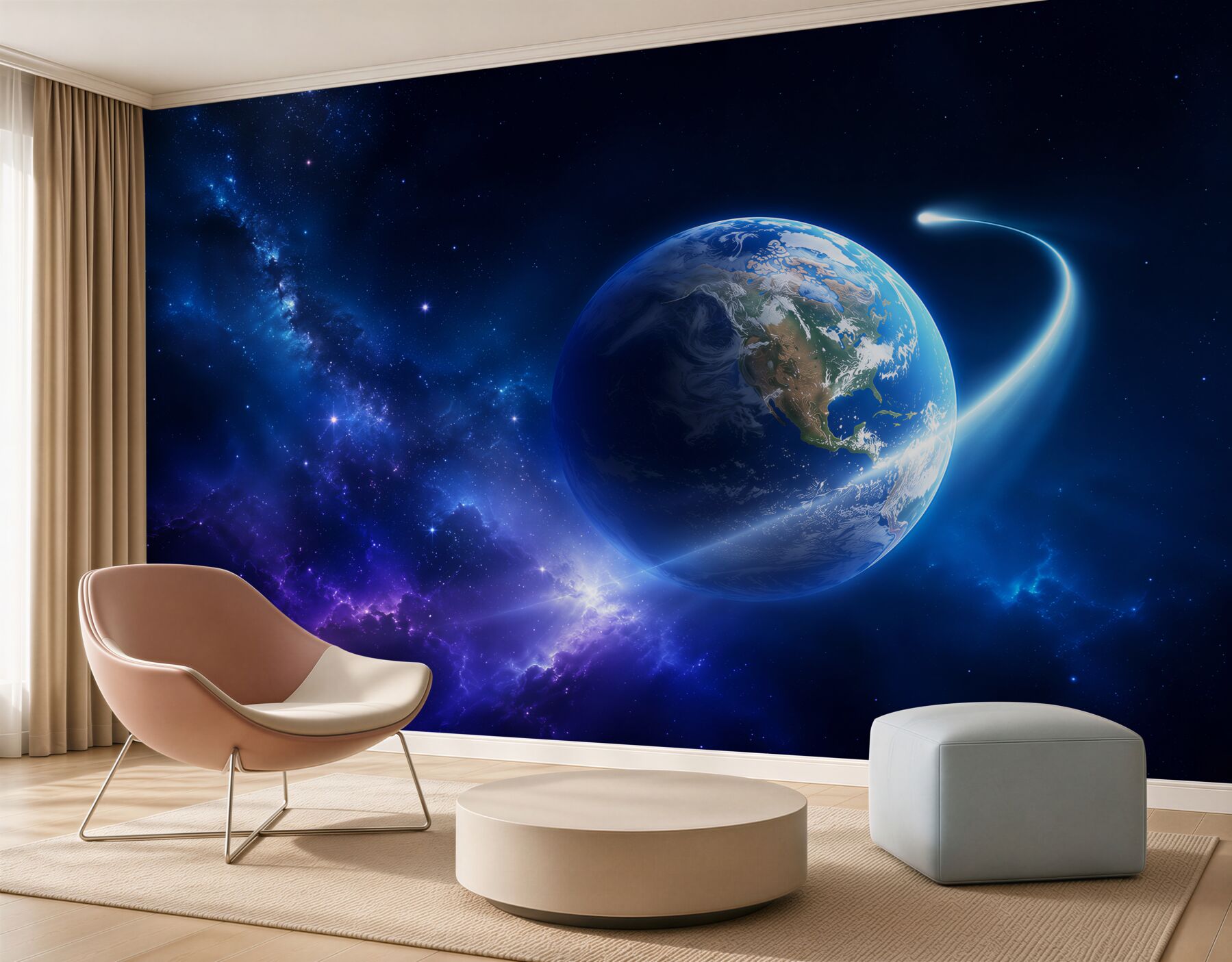 Papier peint planète Terre dans l'espace infini