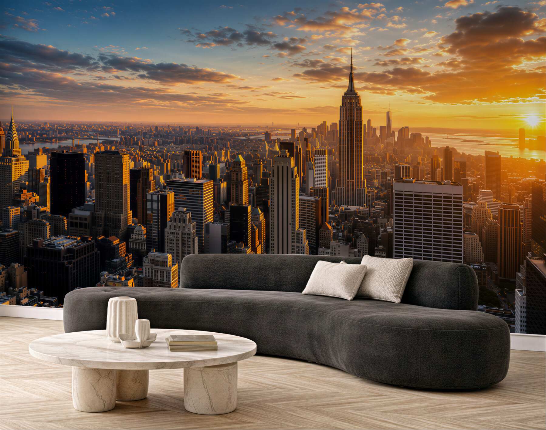 Papier peint Gratte-ciels de New York au coucher du soleil
