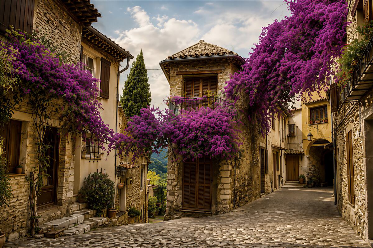 Papier peint rue pittoresque en Provence