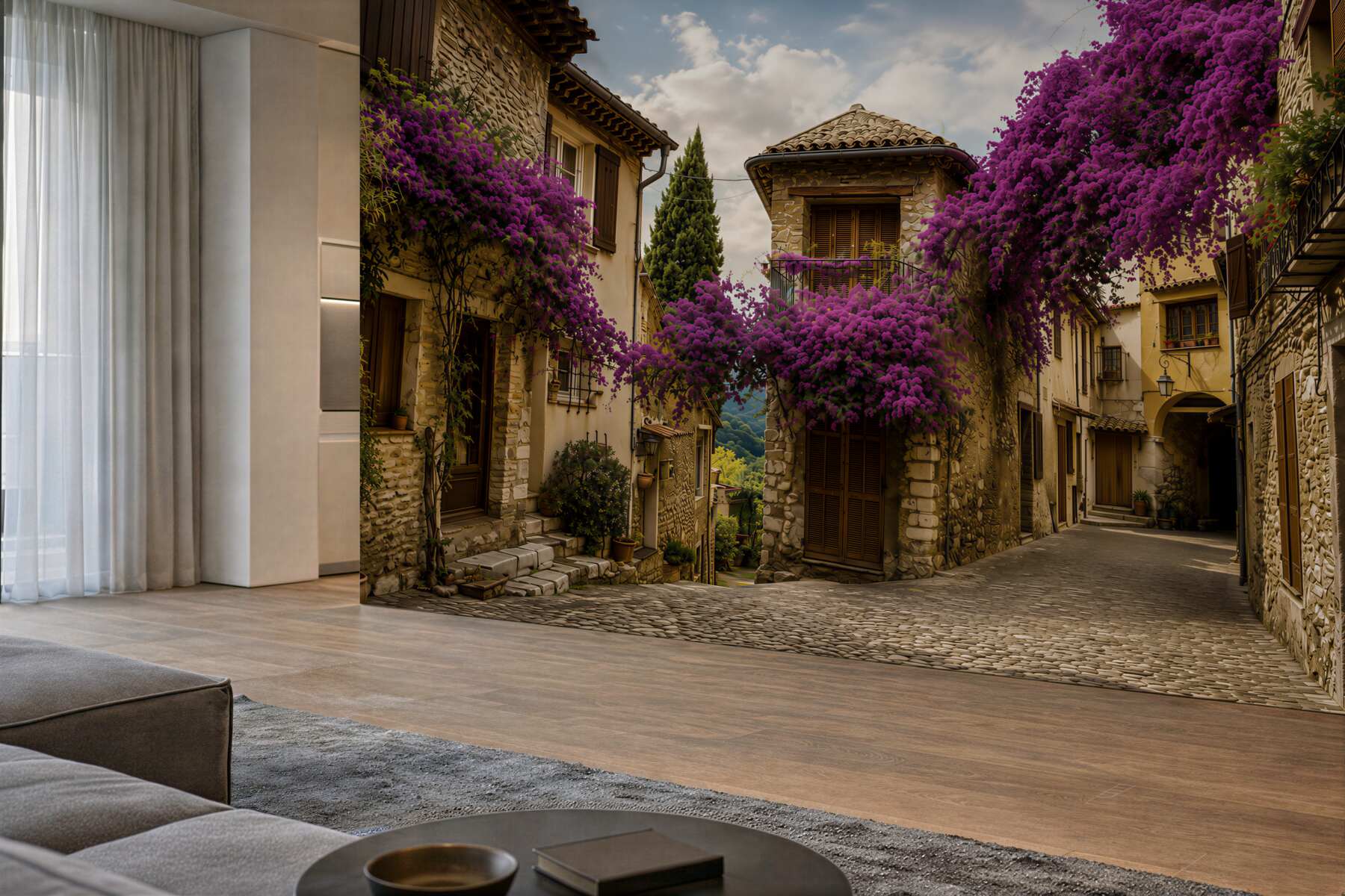 Papier peint rue pittoresque en Provence