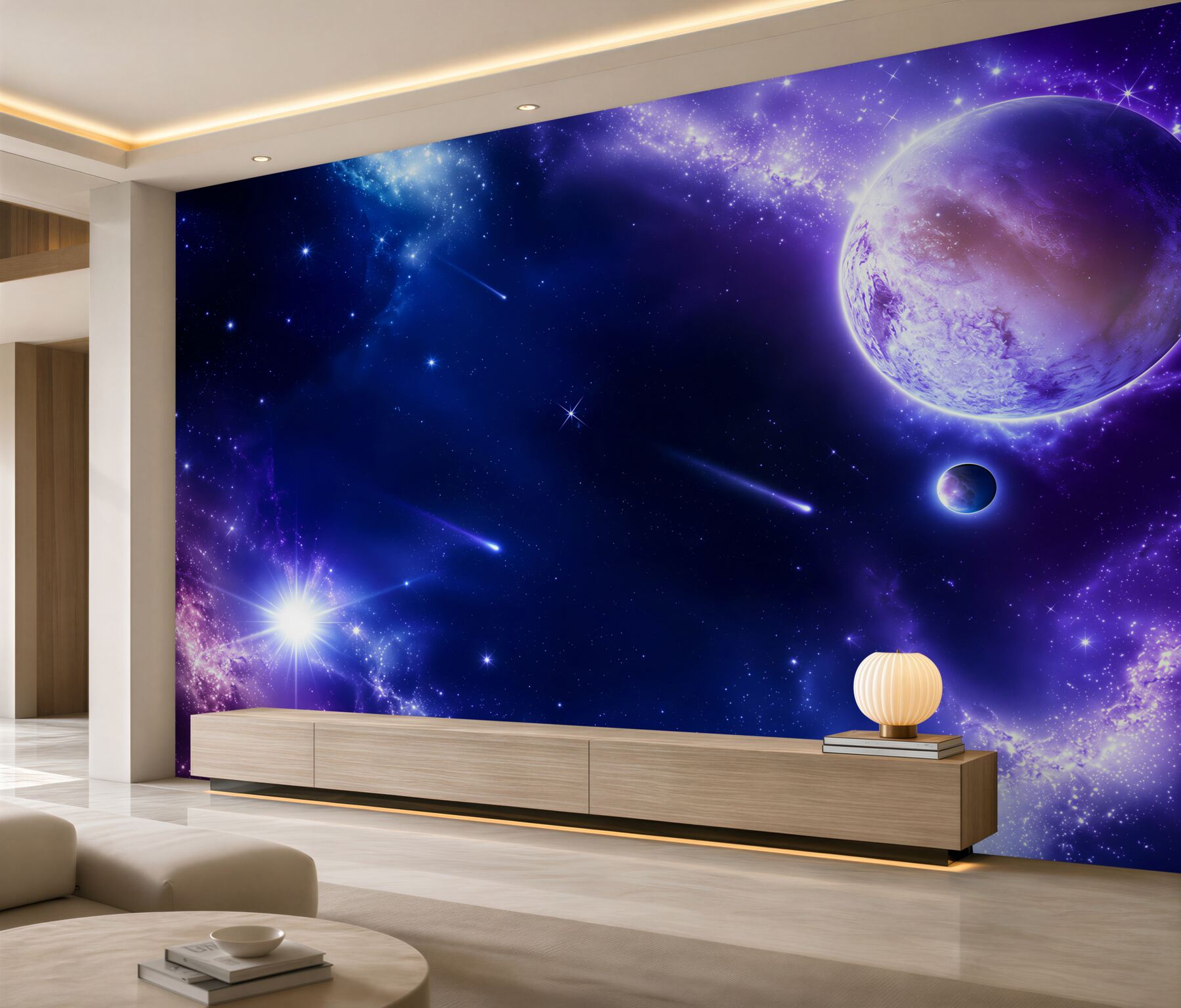 Papier peint espace cosmique lumineux