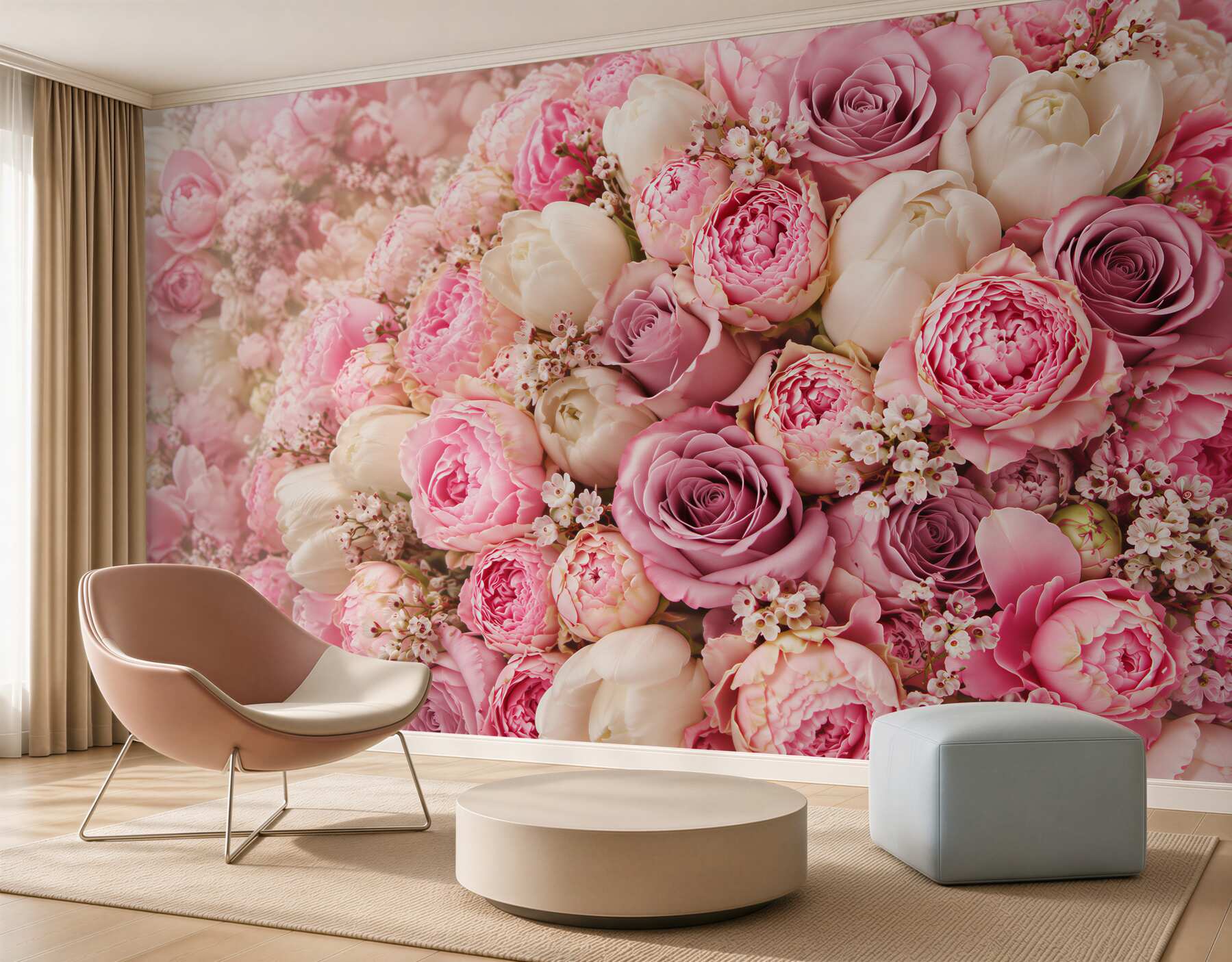 Papier peint magnifique bouquet de fleurs variées