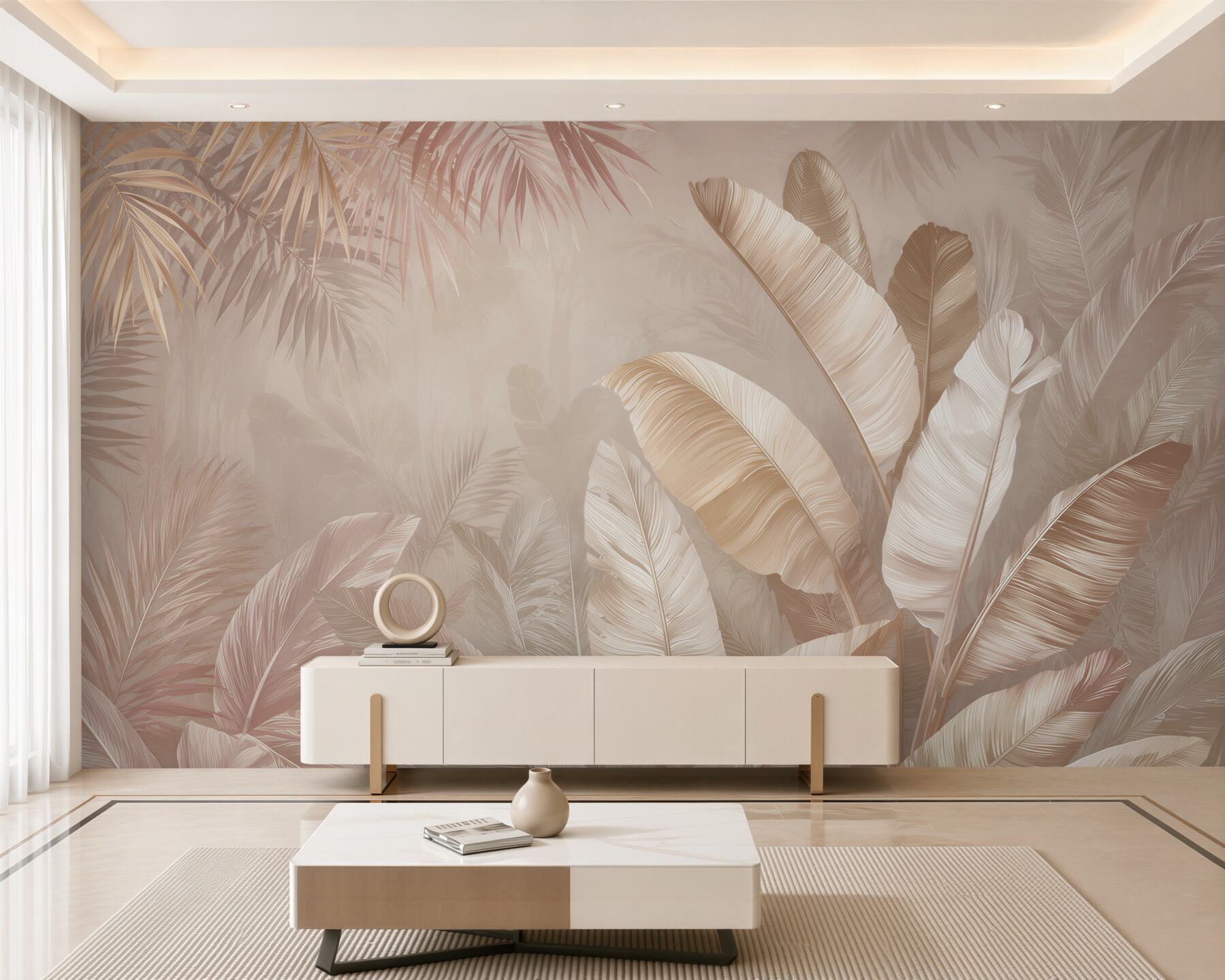 Papier peint jungle tropicale délicate