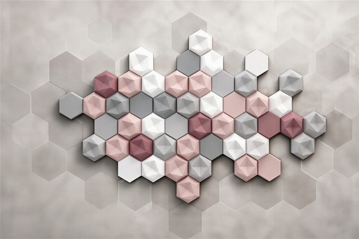 Papier peint structure cellulaire des pentagones