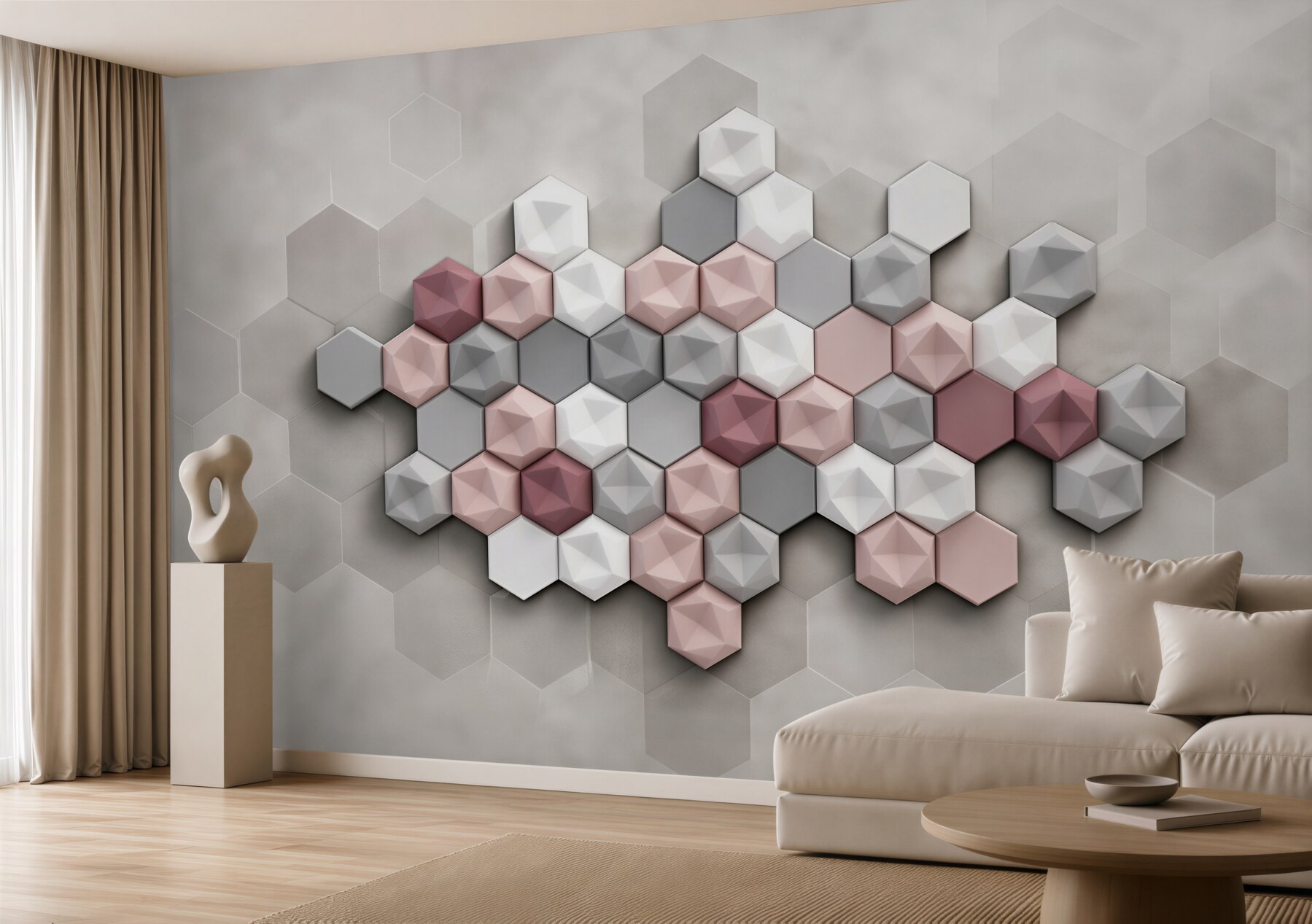 Papier peint structure cellulaire des pentagones