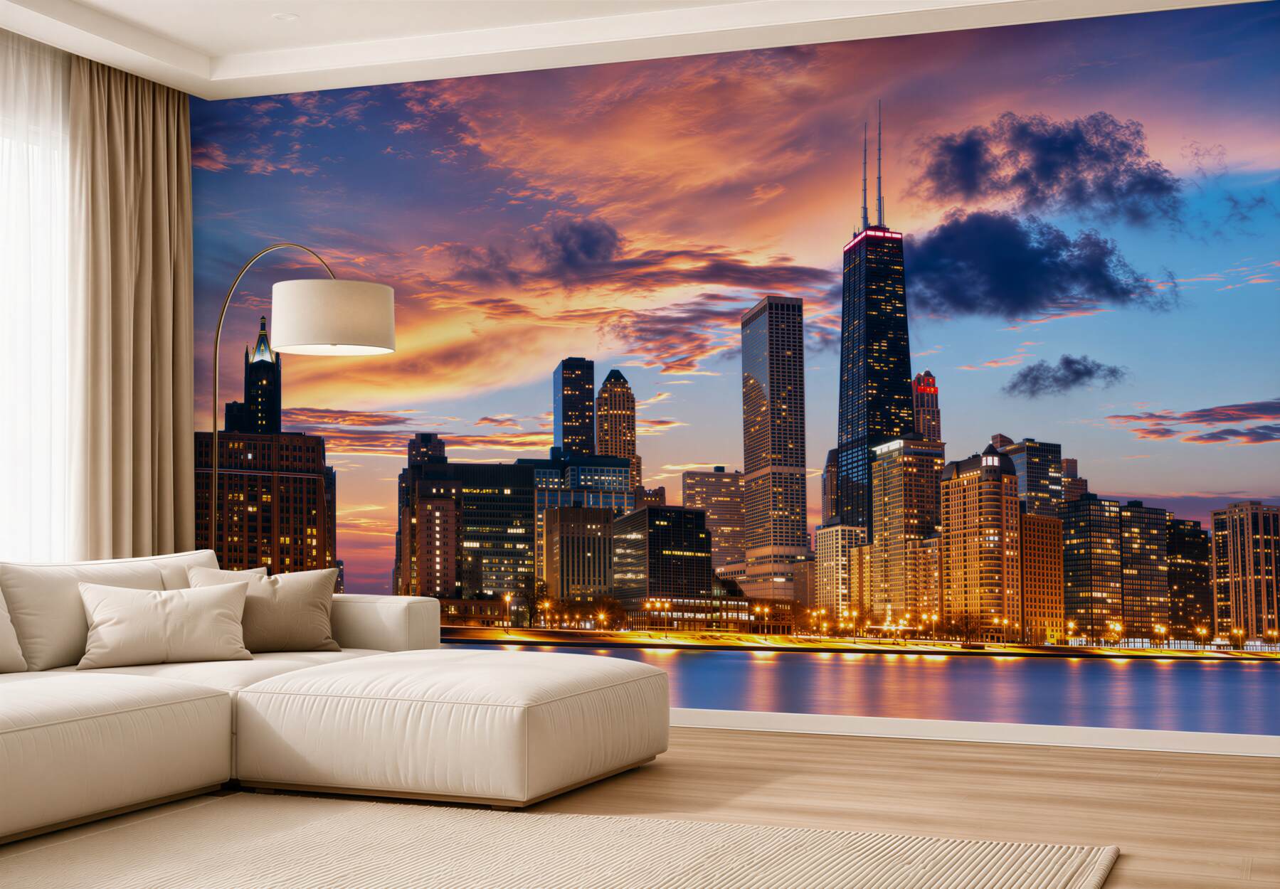 Papier peint coucher de soleil sur Chicago, Illinois