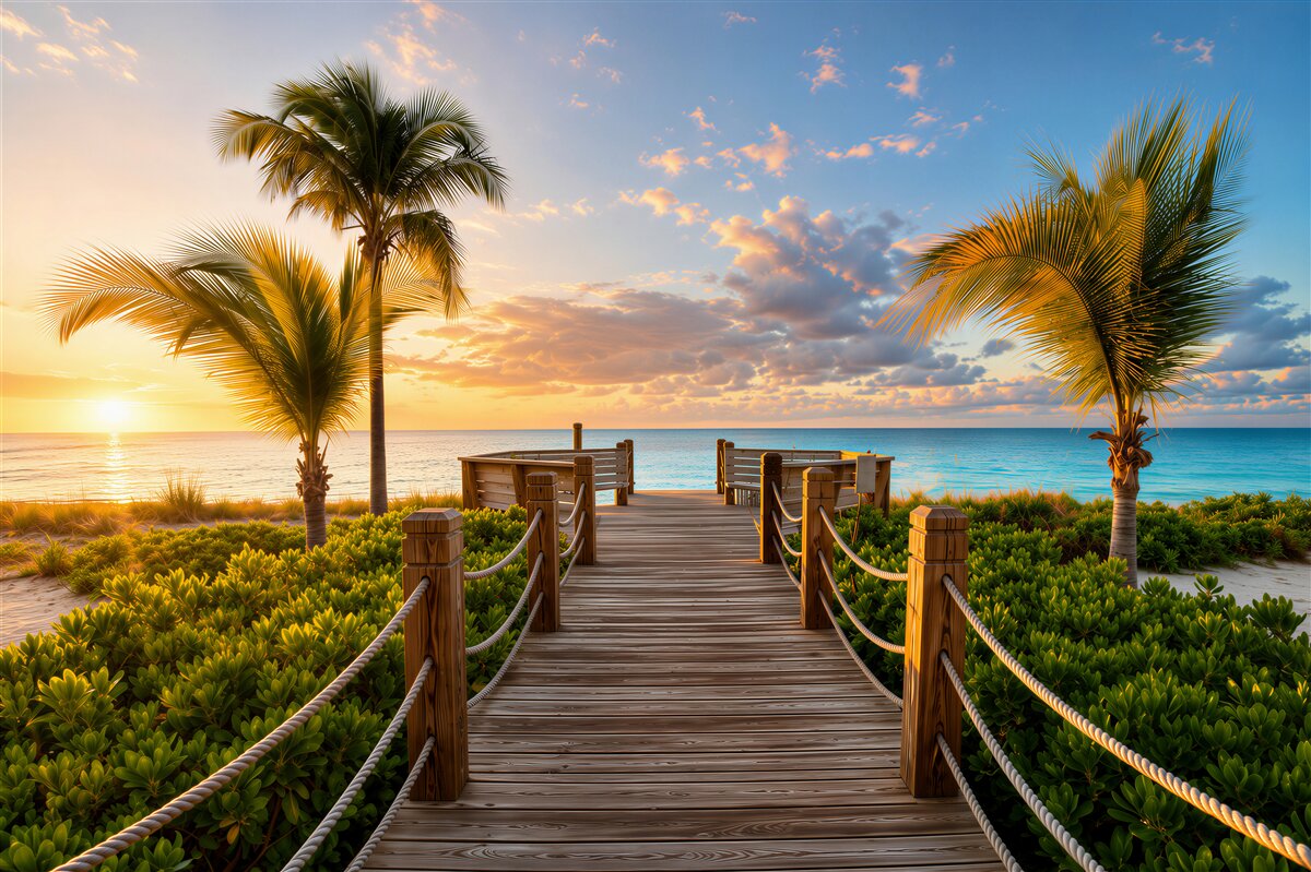 Papier peint route vers la plage tropicale