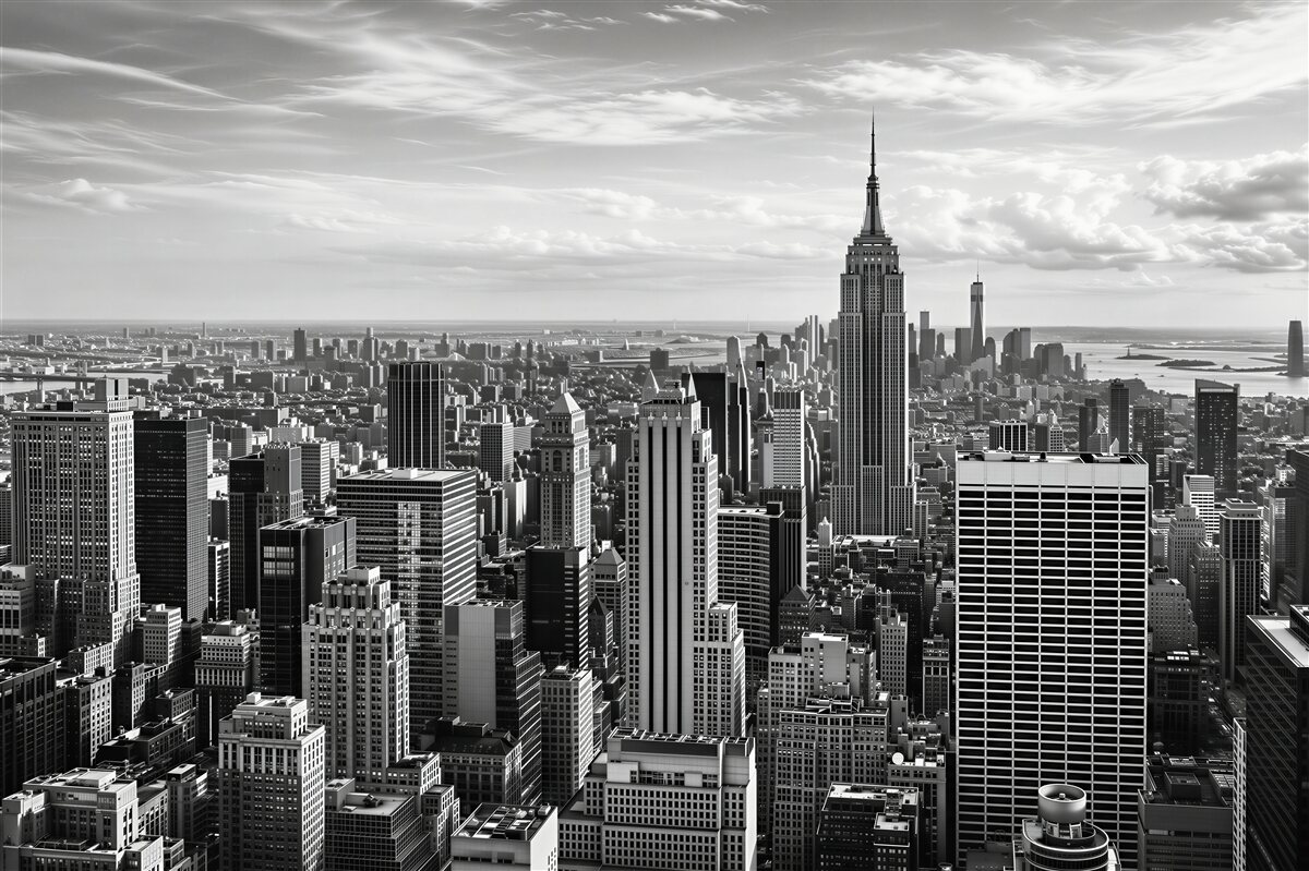 Papier peint panorama rétro de Manhattan