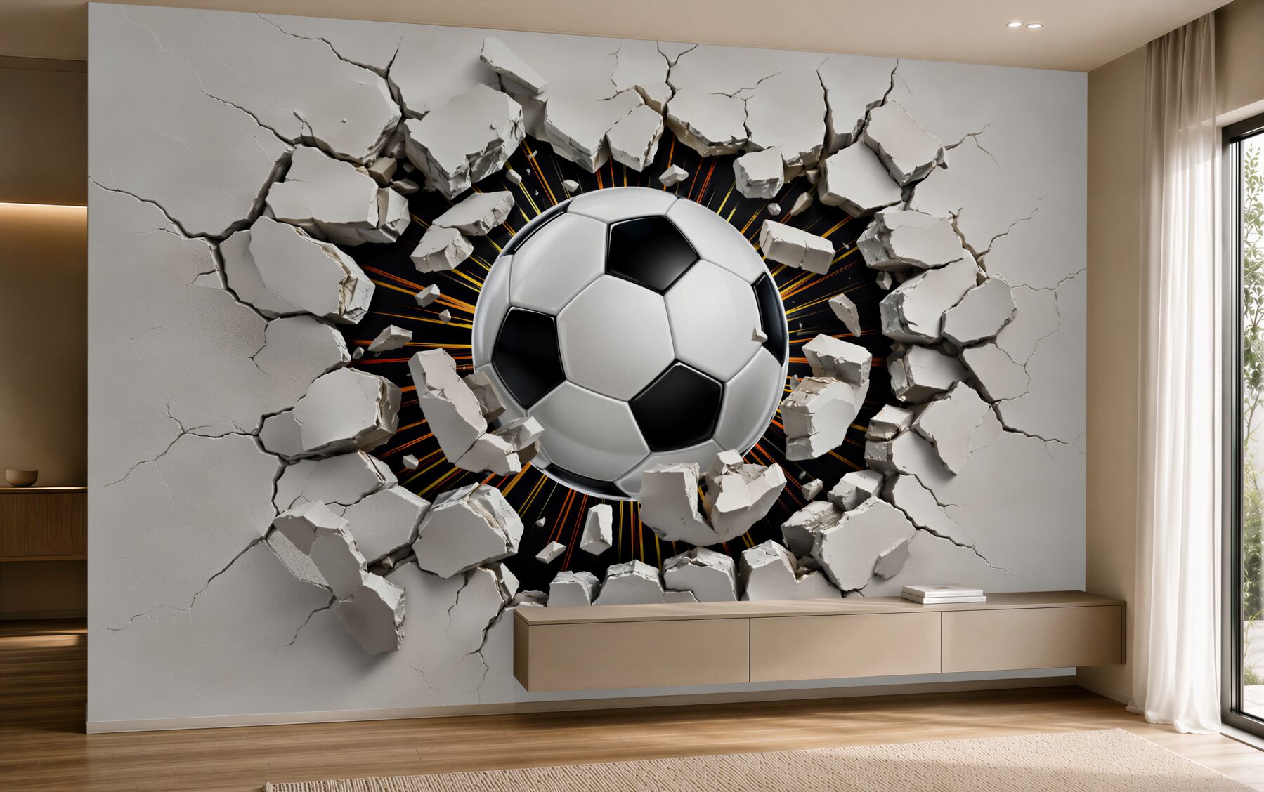Papier peint ballon de football en vol