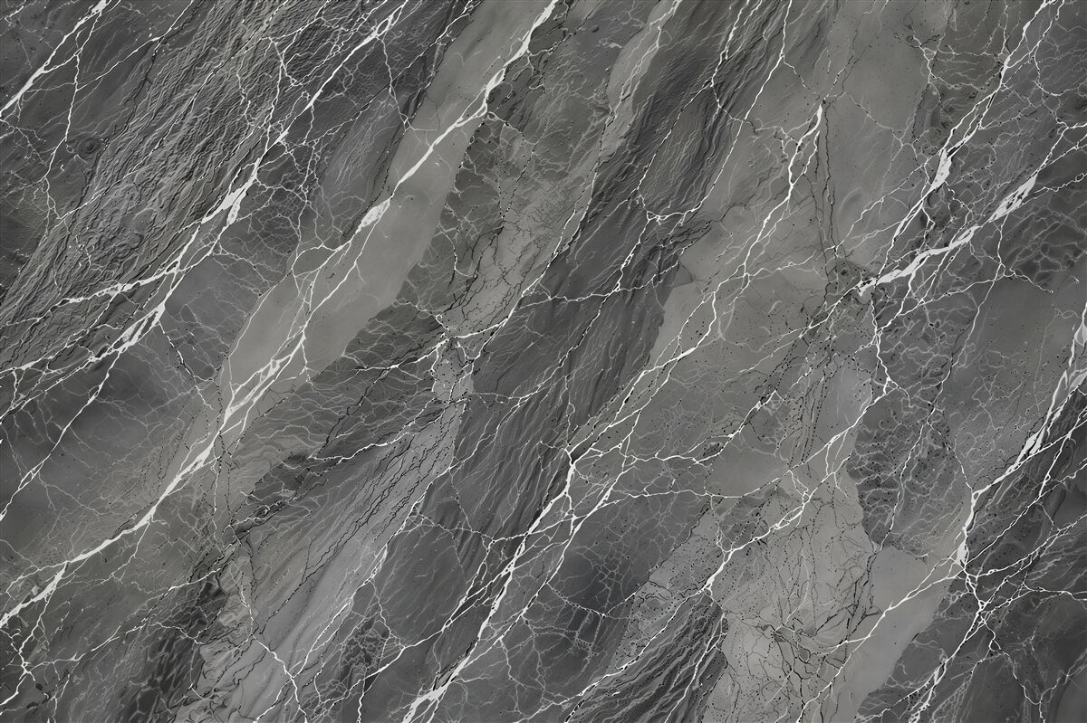 Papier peint marbre gris avec fissures blanches