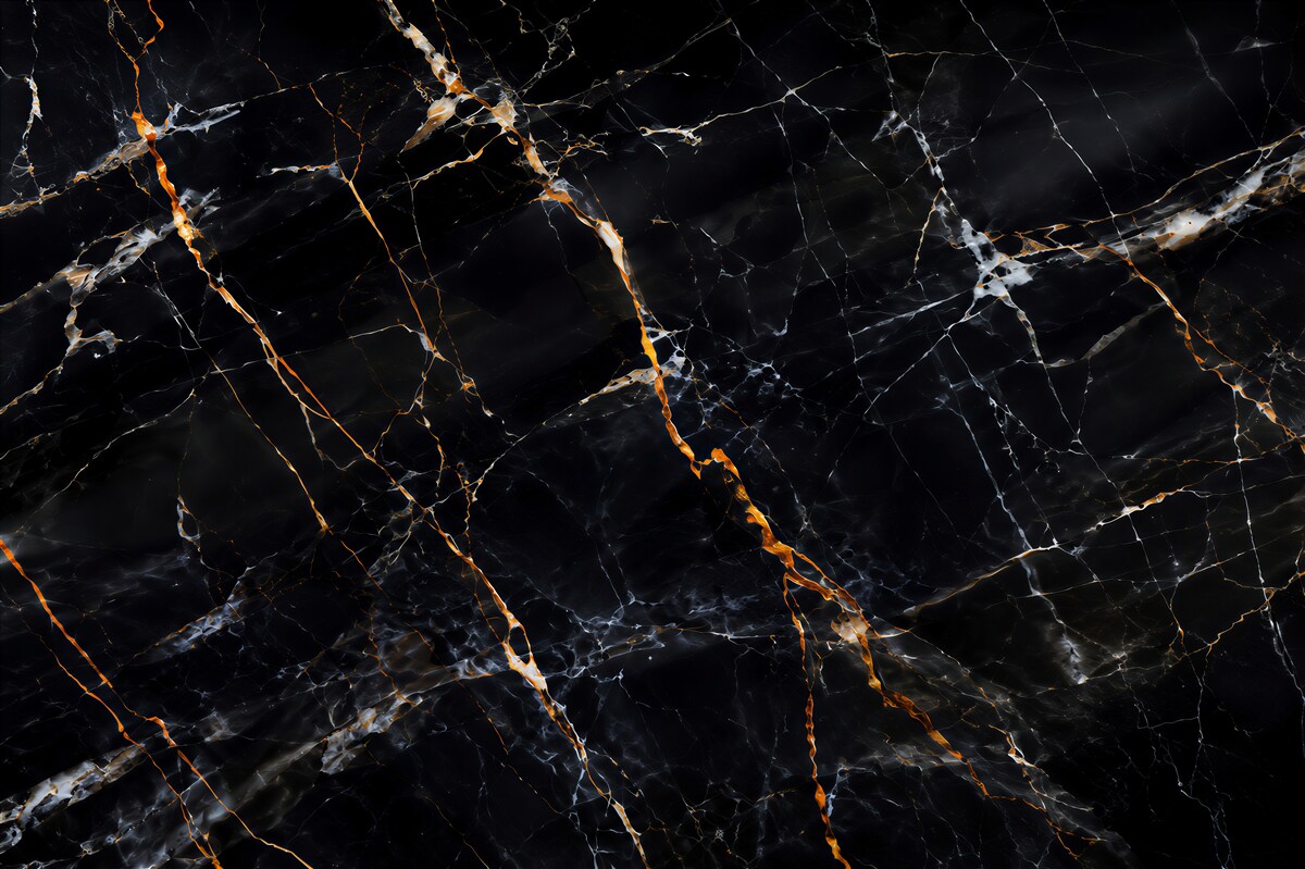 Papier peint marbre noir luxueux avec incrustations