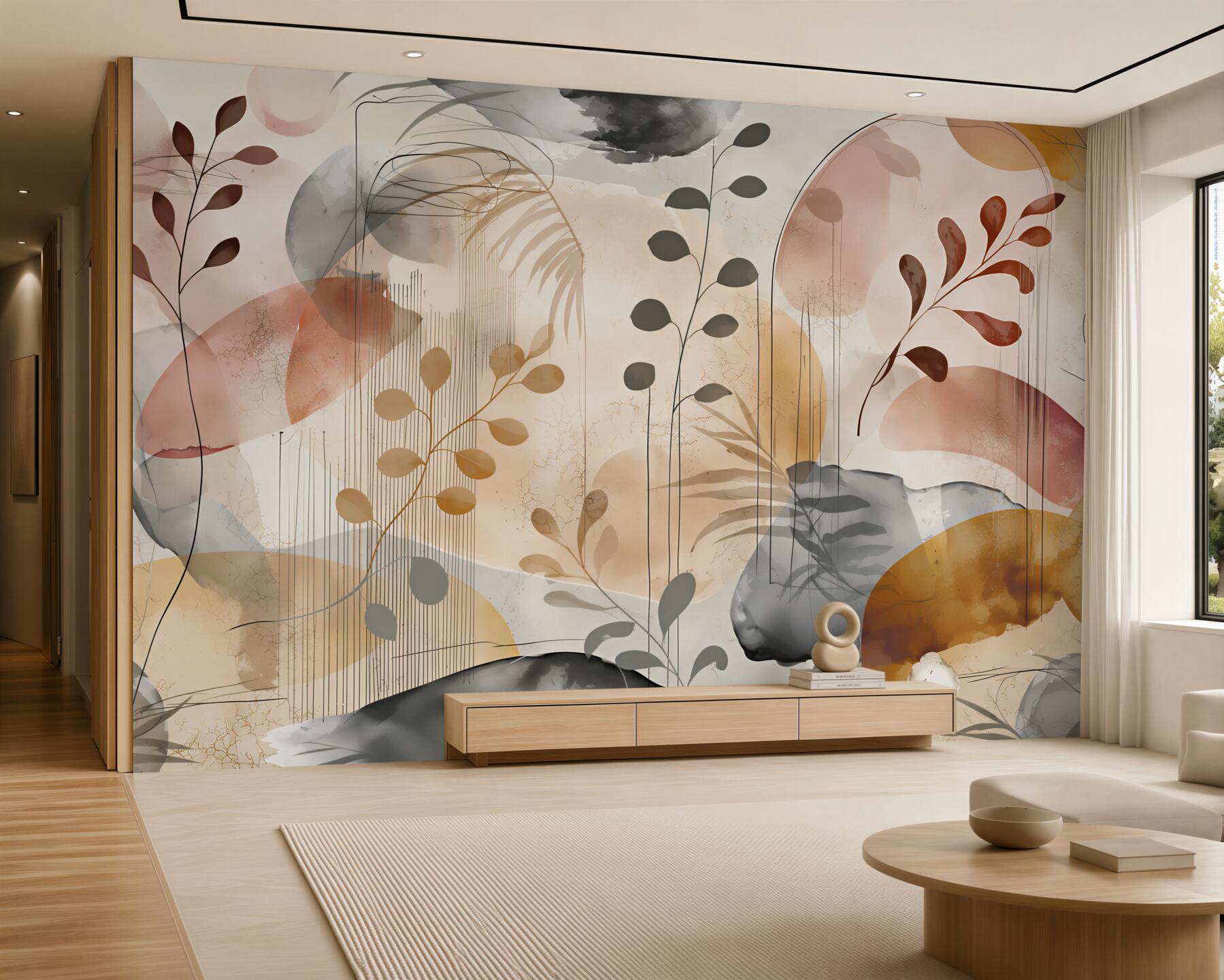 Papier peint abstraction des tons de lit
