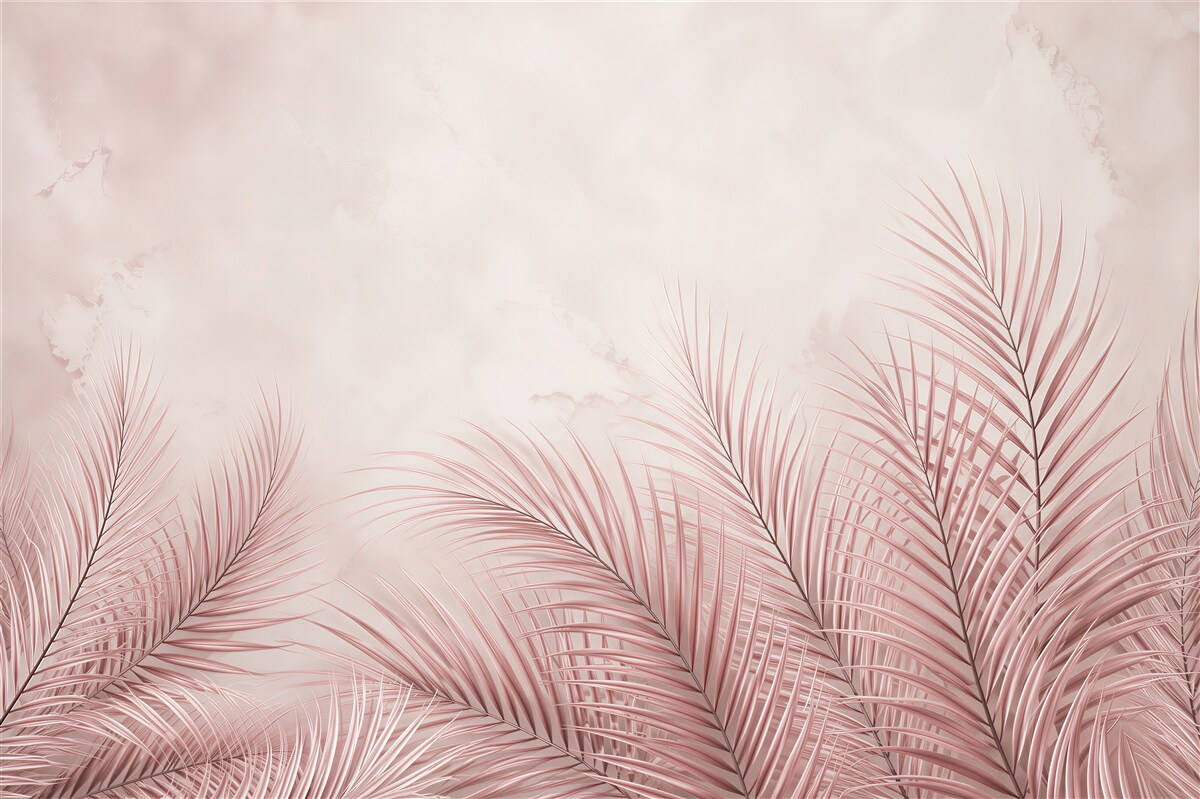 Papier peint feuilles tropicales dans la brume