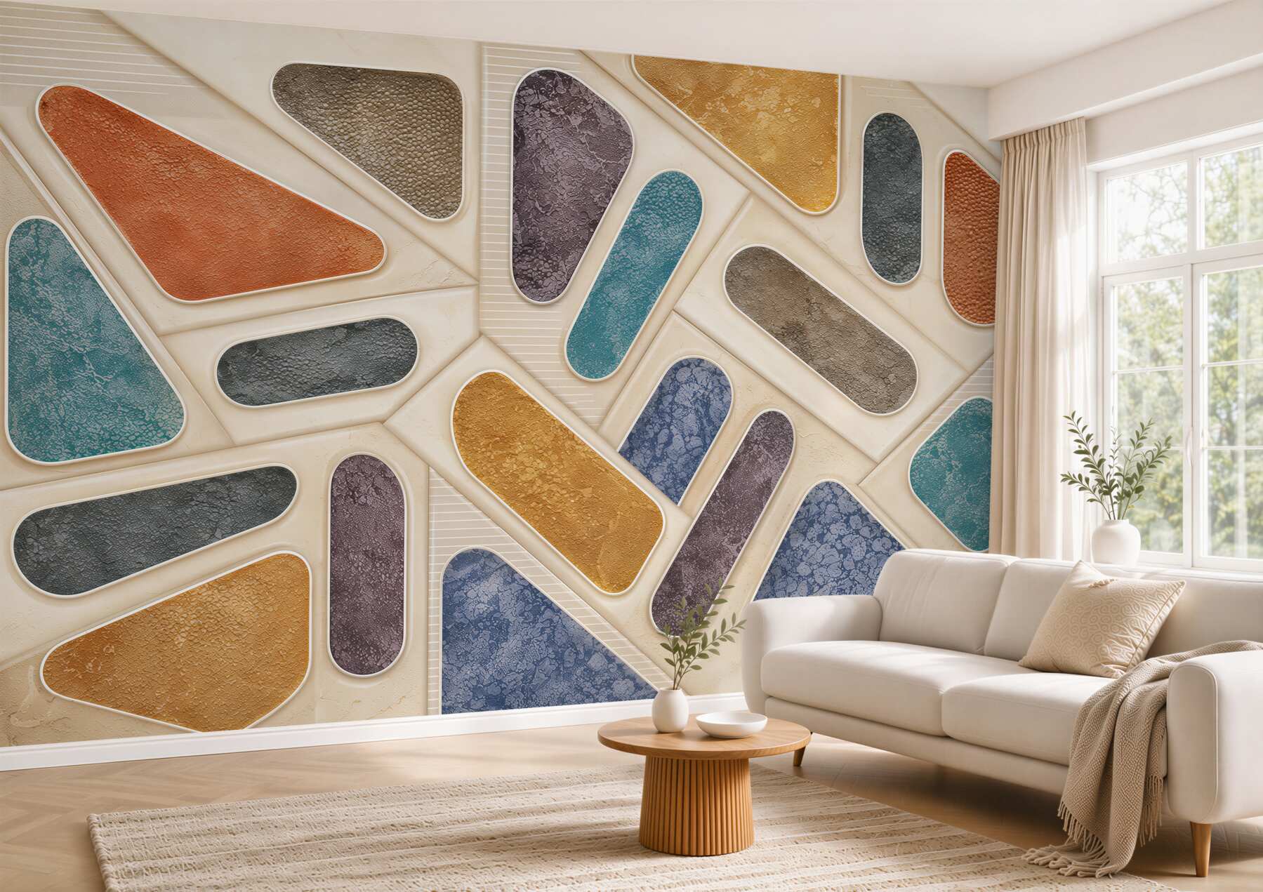 Papier peint panneau de mosaïque multicolore