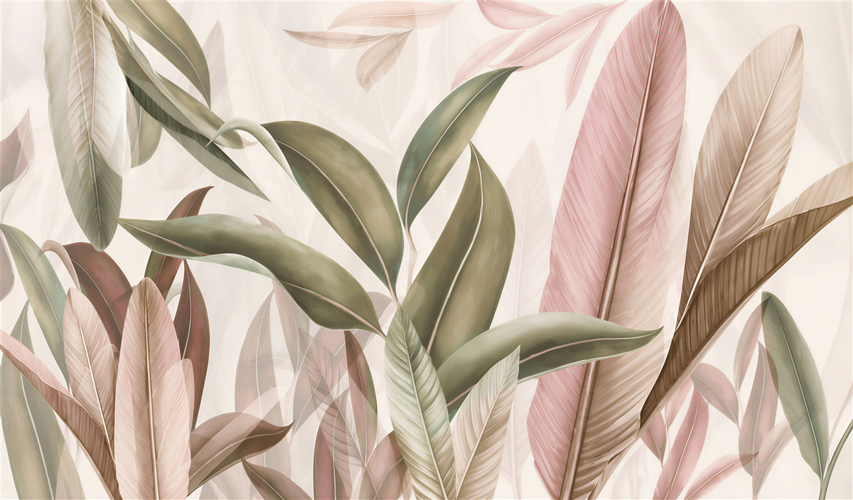 Papier peint feuilles de fougère tropicale
