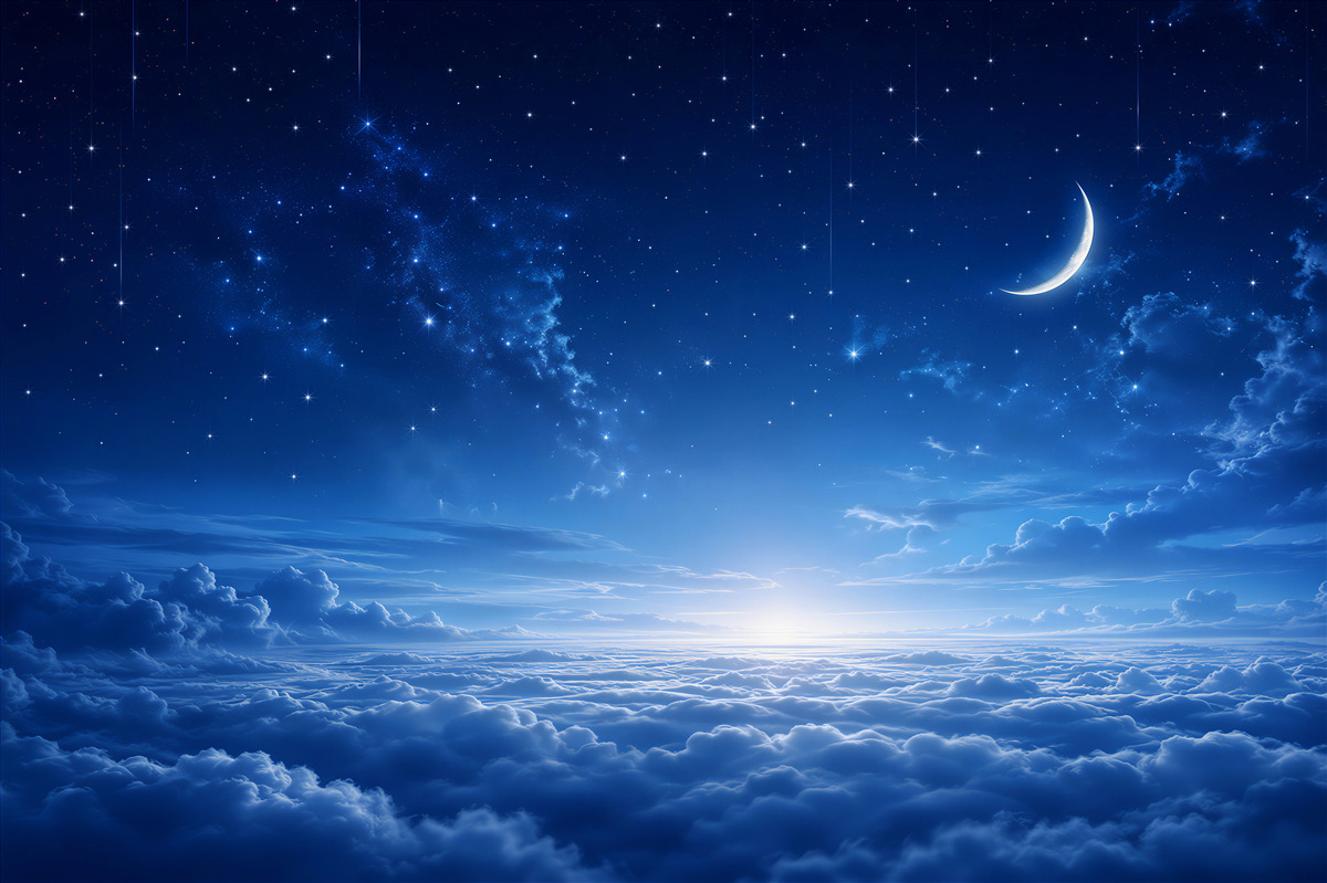 Papier peint lumière claire de la lune nocturne au-dessus de l'eau