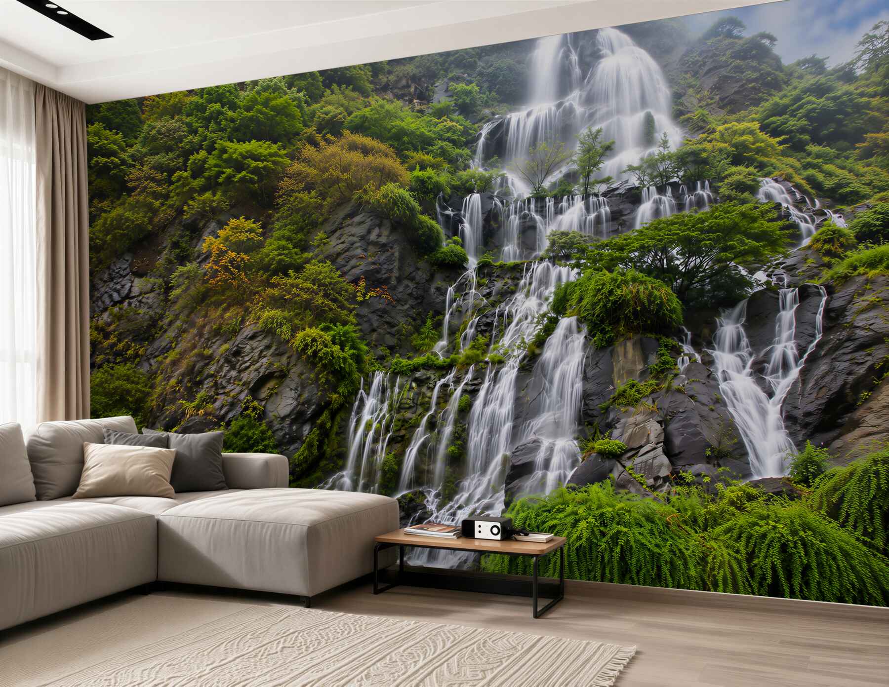 Papier peint incroyable cascade de montagne