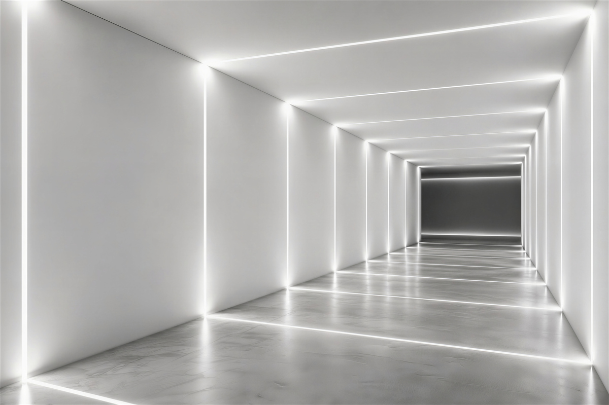 Papier peint couloir avec éclairage blanc