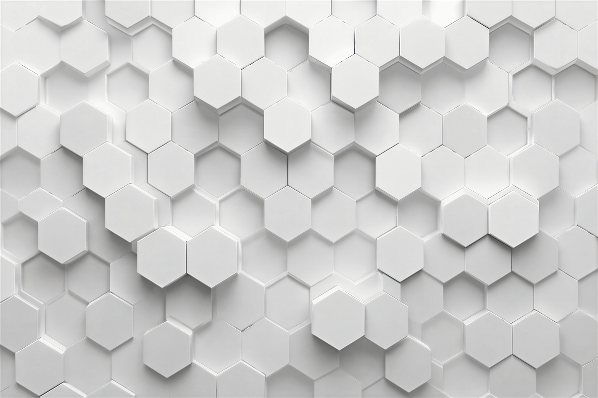 Papier peint hexagones gris en relief