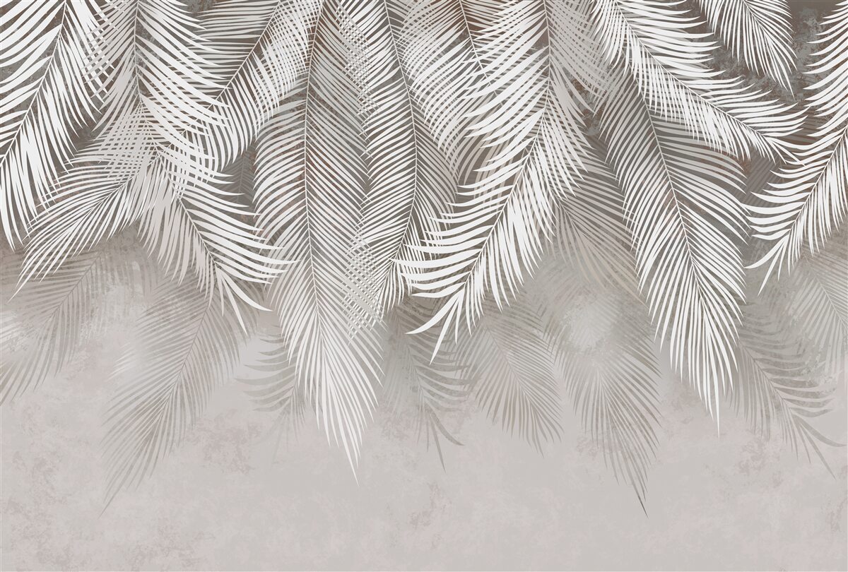 Papier peint feuilles de palmier suspendues