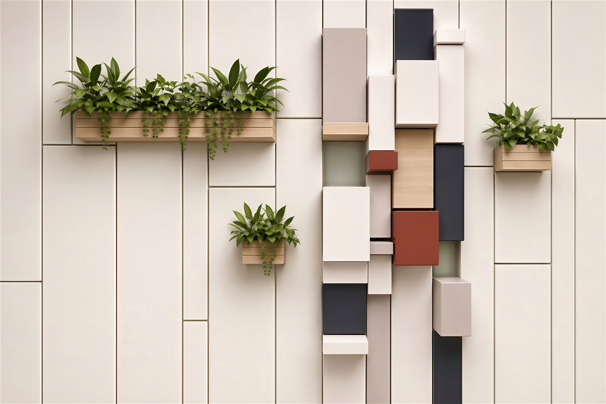 Papier peint pots de fleurs avec herbes