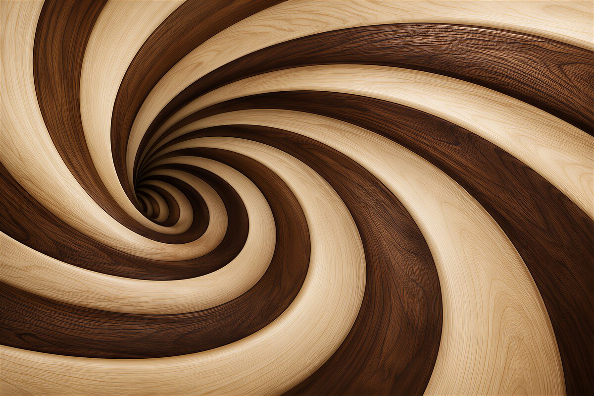 Papier peint tunnel en chocolat en spirale
