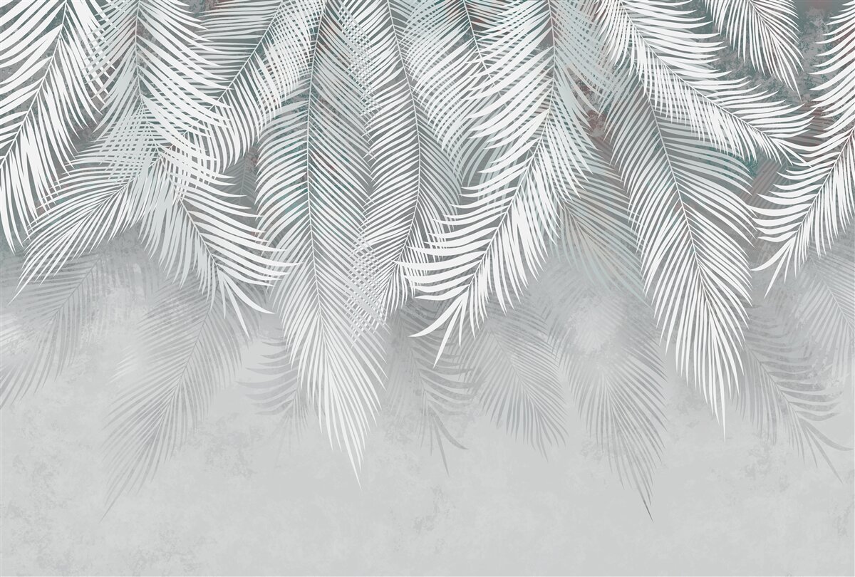 Papier peint plumes blanches suspendues