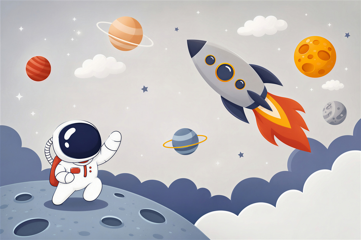 Papier peint homme dans l'espace