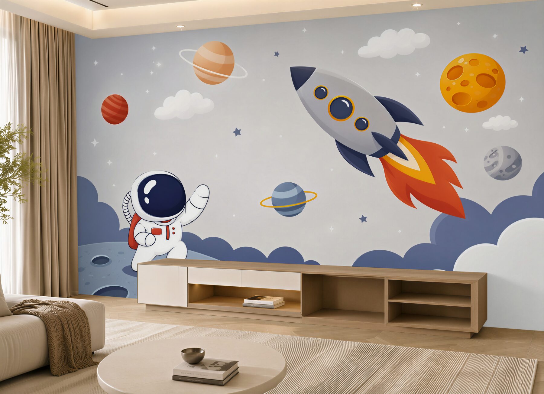 Papier peint homme dans l'espace
