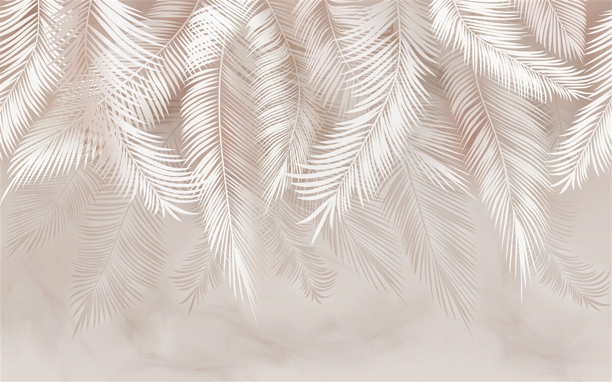 Papier peint plumes claires dans des tons roses