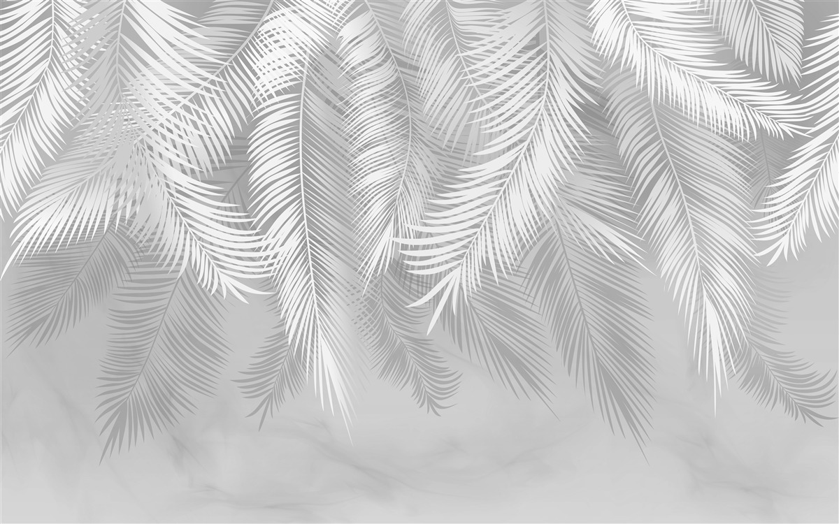 Papier peint plumes blanches suspendues