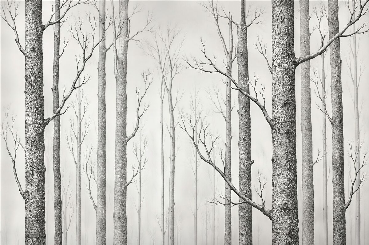 Papier peint Souches d'arbres sans feuilles