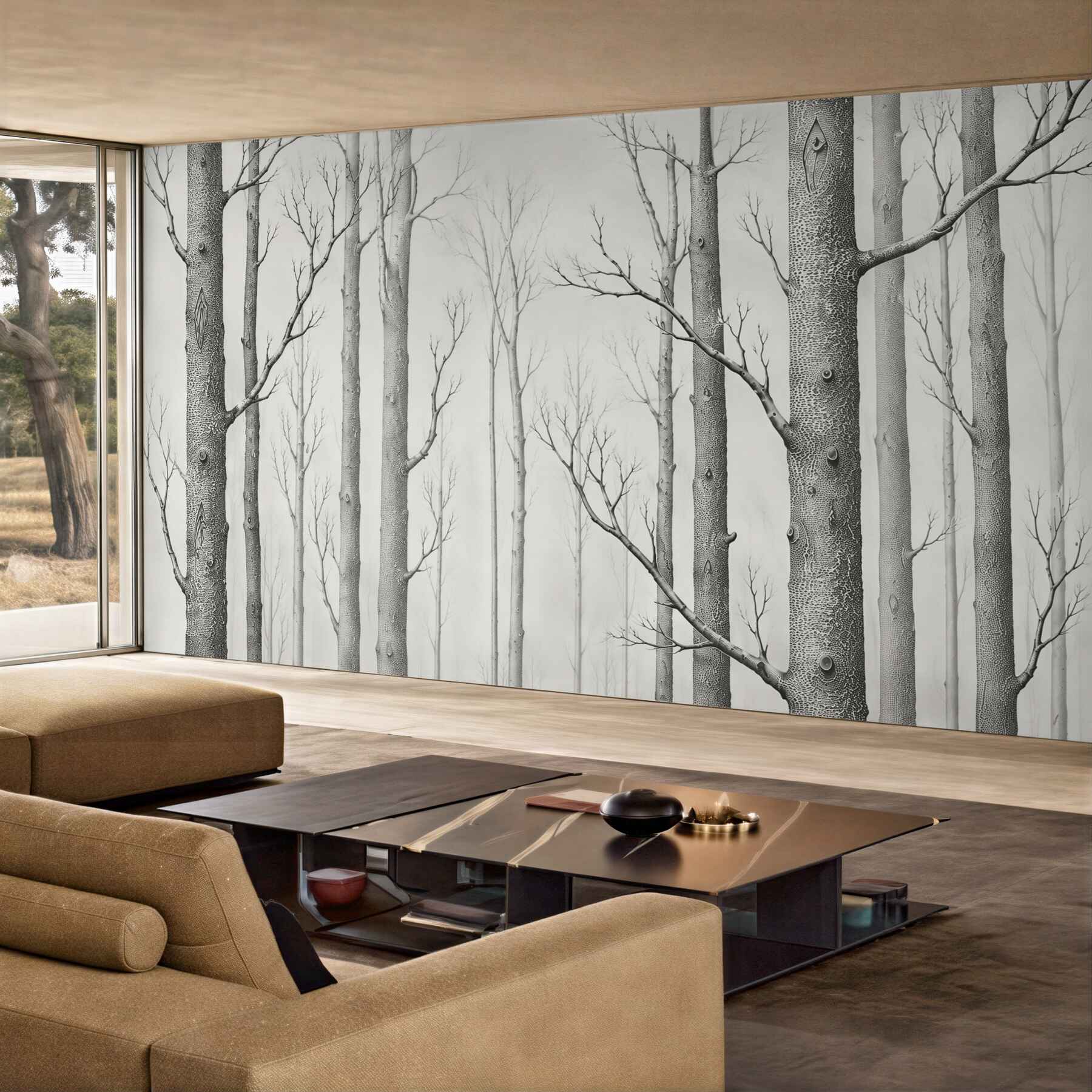Papier peint Souches d'arbres sans feuilles
