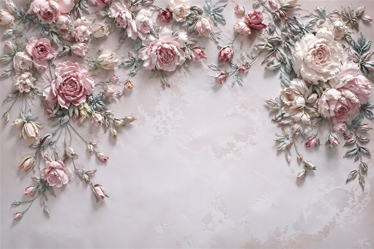 Papier peint fleurs en fleurs dans un matin brumeux