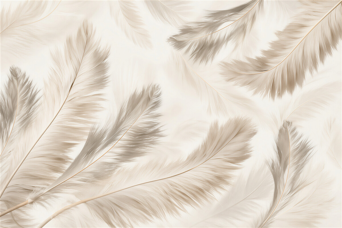 Papier peint plumes épaisses flottantes