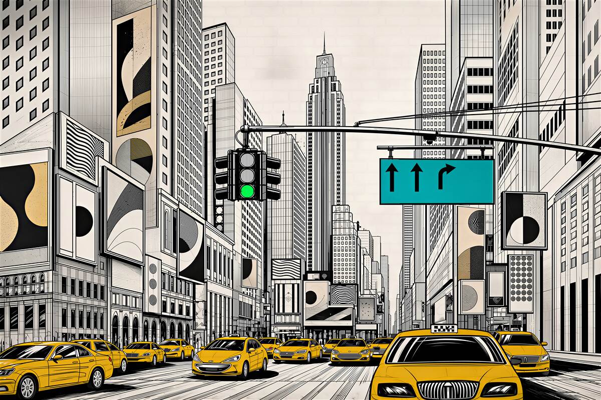 Papier peint New York peint