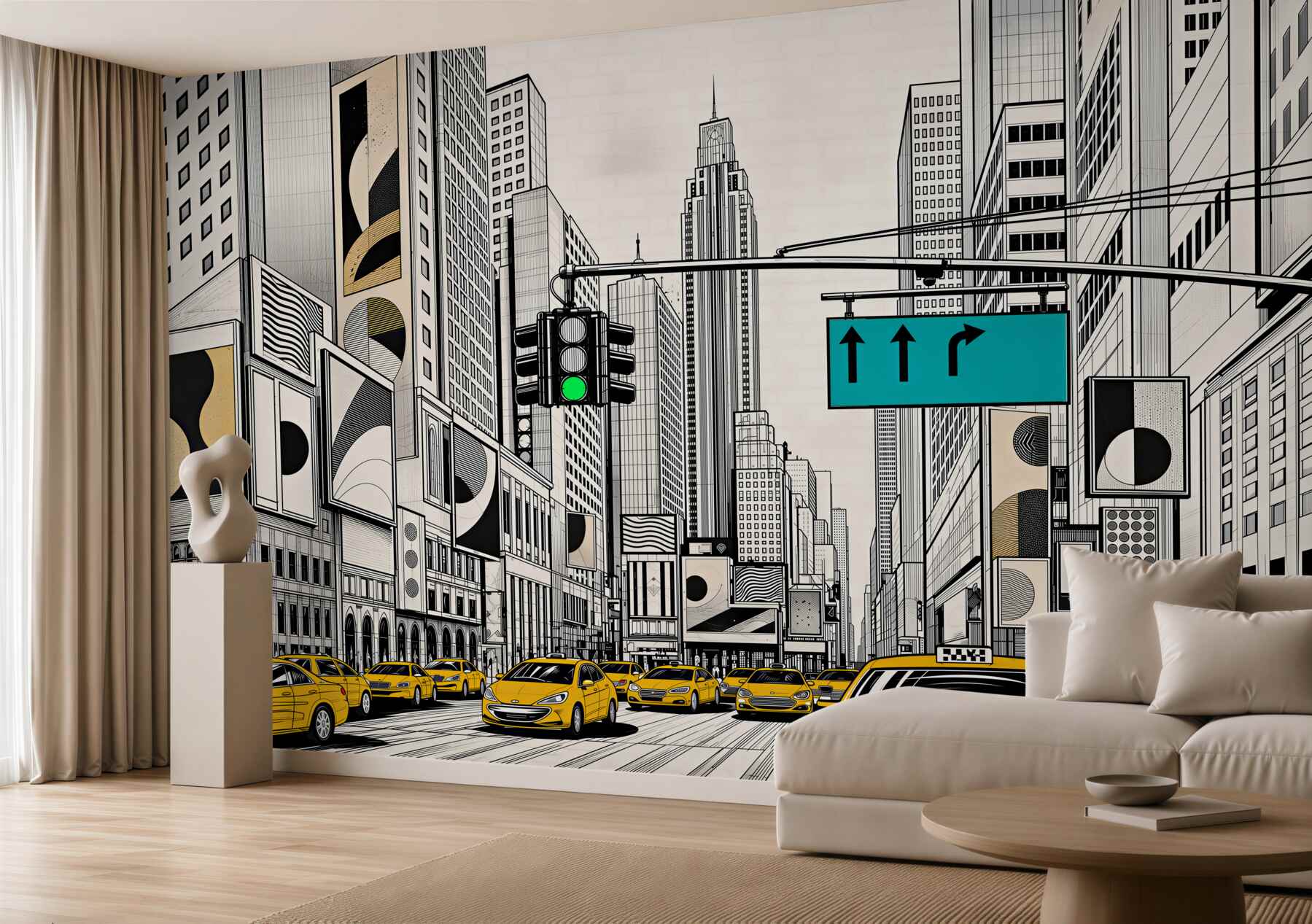 Papier peint New York peint