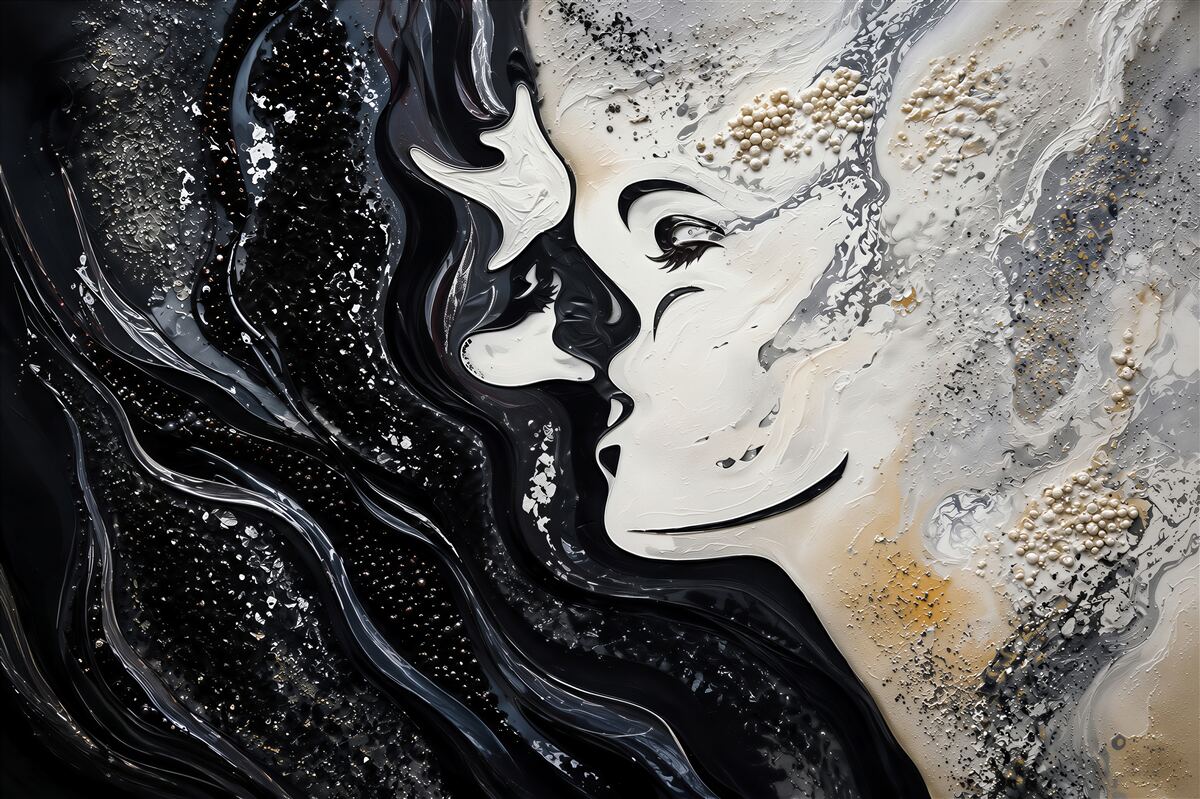 Papier peint Baiser passionné sur le mur
