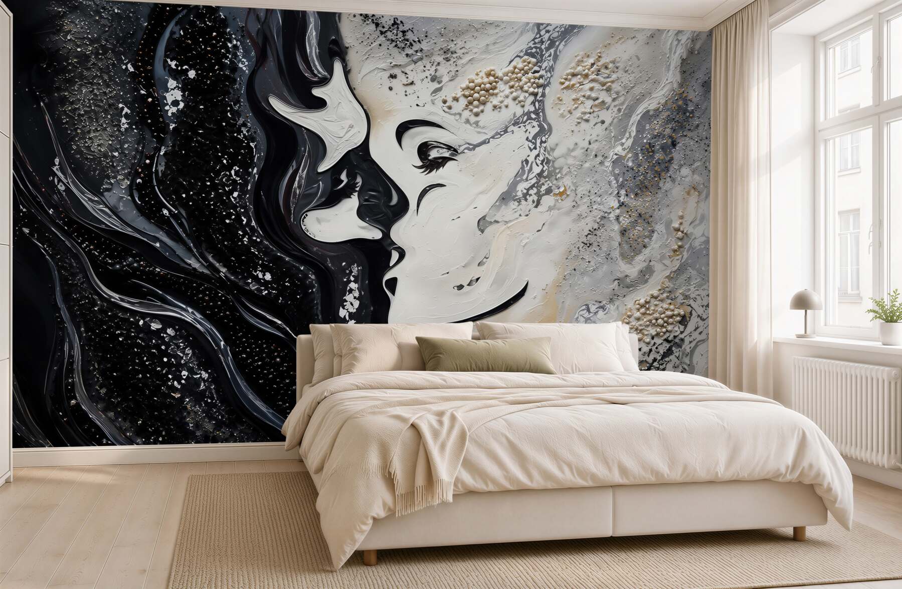 Papier peint Baiser passionné sur le mur